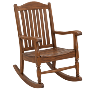 Ziqra Large Acacia Porch Rocking Chair with High Slatted Back