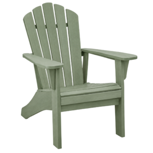 Ziqra Large Adirondack Garden Chair in Green Wood for Patio and Lawn